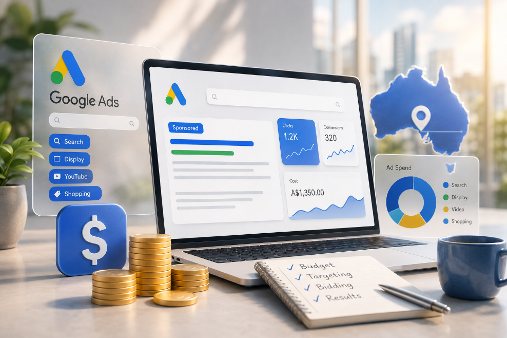 Google Ads pricing for Australian small businesses — ad spend, management fees and GST
