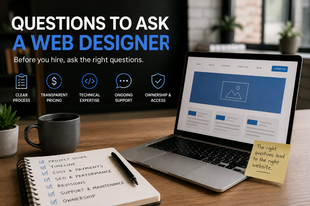 A checklist of questions to ask a web designer before hiring