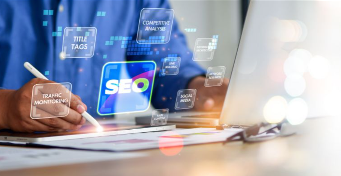 A small business owner reviewing website analytics showing plenty of visitors but no new enquiries